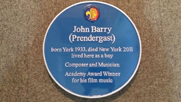 Blue plaque commemorating John Barry unveiled in York | The James Bond ...